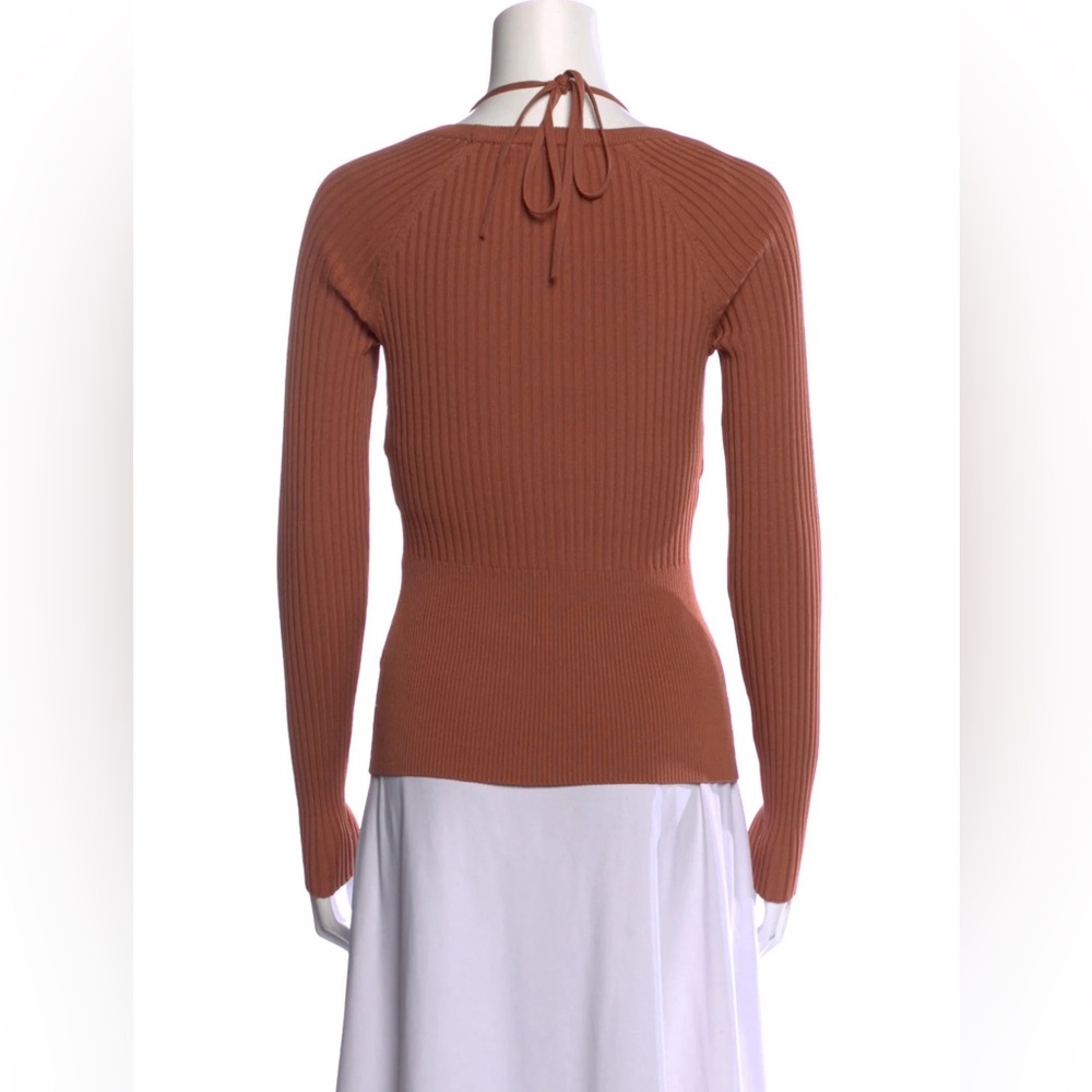 Jonathan Simkhai Rust Ribbed Knit Top - Picture 3 of 3